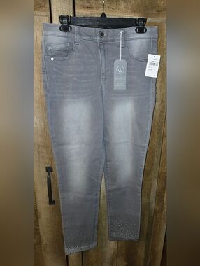 Wit And Wisdom Gray Jeans with Studded Hem Size 10